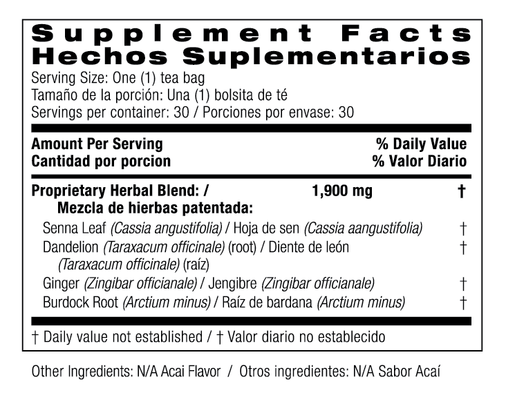 Bio Nutrition Açaí Cleansing Detox Tea 30 Bags | Get 100% Best Quality ...